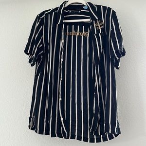 All Saints The Nowhere Times Button Down Camp Shirt